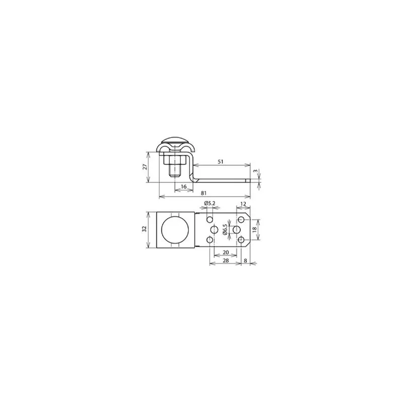Dehn & Söhne Anschlusslasche Z-Form 377200 Al m. Doppelüberleger