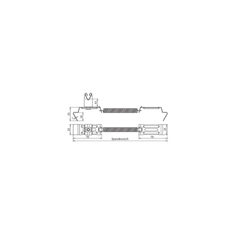 Dehn & Söhne Dachleitungshalter 206247 SPANNgrip H32mm Cu