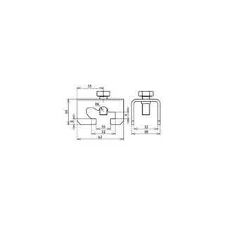 Dehn & Söhne Verbindungsklemme 308129 NIRO FL30/Rd8-10mm zum Einhaken