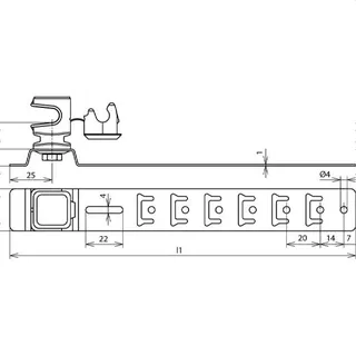 Dehn & Söhne Dachleitungshalter 204159 UNIsnap 335mm NIRO