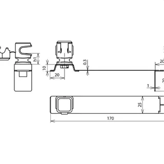 Dehn & Söhne Dachleitungshalter 204935 FLEXIsnap grau H16