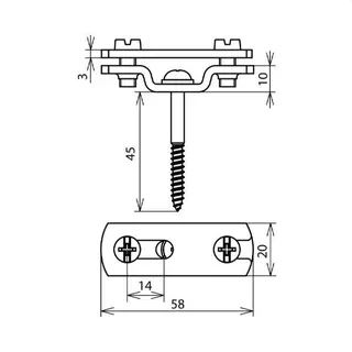 Dehn & Söhne Flachbandhalter 286030 St/tZn mit Holzschraube