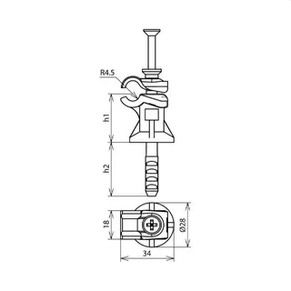 Dehn & Söhne Leitungshalter 250007 DEHNfix 30mm braun/Cu