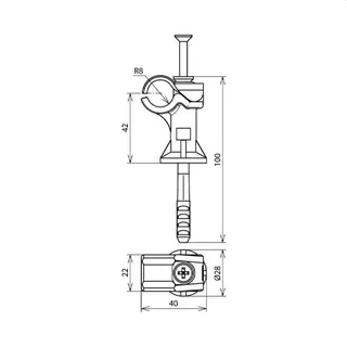 Dehn & Söhne Fix-Stangenhalter 252000 K-grau/St