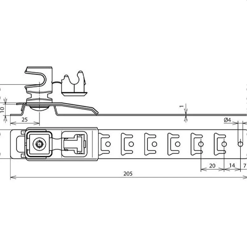 Dehn & Söhne Dachleitungshalter 204089 UNIsnap 205mm NIRO
