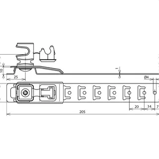 Dehn & Söhne Dachleitungshalter 204089 UNIsnap 205mm NIRO