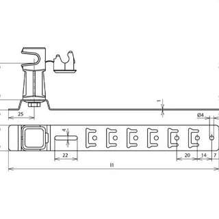 Dehn & Söhne Dachleitungshalter 204199 UNIsnap 475mm NIRO