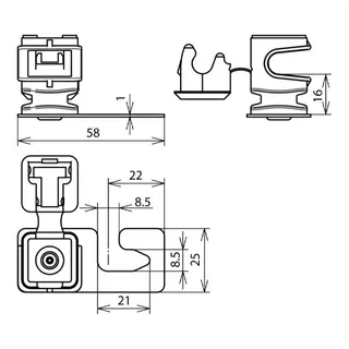 Dehn & Söhne Dachleitungshalter 204906 8mm NIRO