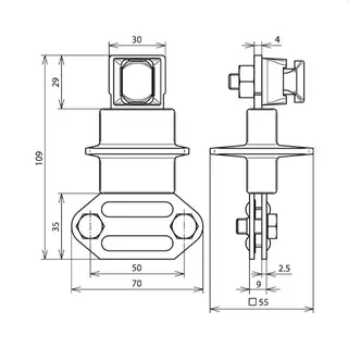 Dehn & Söhne Zweimetall-Trennklemme 460147 Cu/St/tZn 6-10/30mm mit Schirm