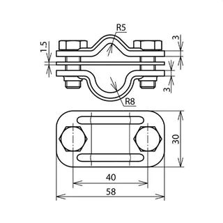 Dehn & Söhne Zweimetall-Uni-Trennklemme 460507 Cu/St/tZn 8-10/16mm
