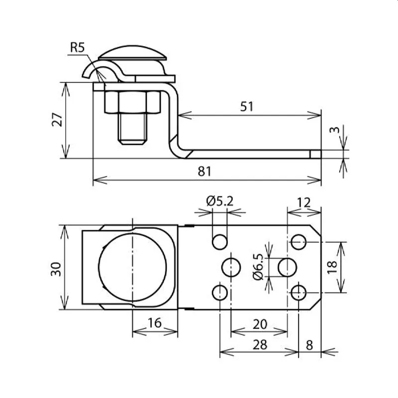 Dehn & Söhne Anschlusslasche 377100 Z-Form Al