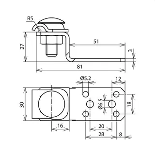 Dehn & Söhne Anschlusslasche 377100 Z-Form Al