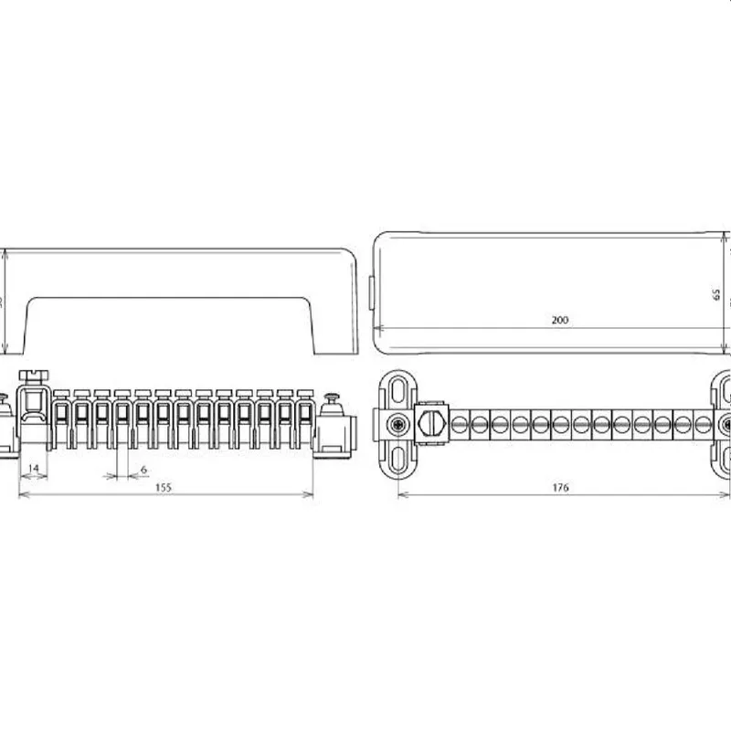 Dehn & Söhne Potentialausgleichsschiene 563030 Ms/gal Sn 100qmm PAS 14RK