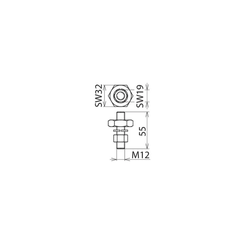 Dehn & Söhne Anschlussstück 705500 AS SCHR M12 55 M12x55mm u. Mutter