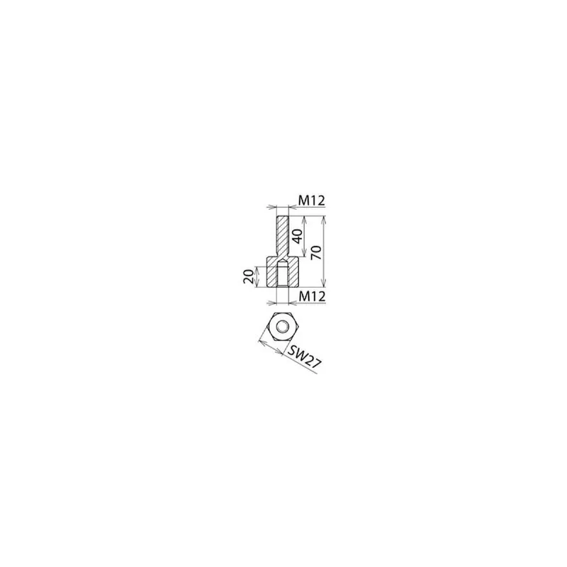 Dehn & Söhne Anschlussstück 705504 AS SCHR M12 M12 40 M12