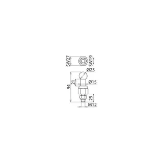 Dehn & Söhne Kugelfestpunkt gerade 755225 KFP 25 M12 25 SSM