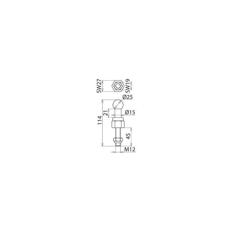 Dehn & Söhne Kugelfestpunkt gerade 755245 KFP 25 M12 45 SSM