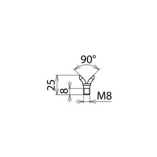 Dehn & Söhne V-Elektrode 766927 EL M8 V PHE PHV m. Gewindebolzen