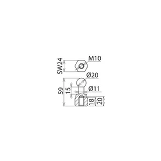 Dehn & Söhne Kugelfestpunkt 754205 D: 20mm mit Innengewinde M10