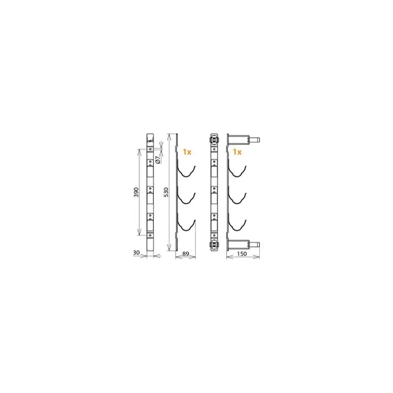 Dehn & Söhne Haltevorrichtung 700014 HV 3HH SZ für 3 HH-Sicherungen