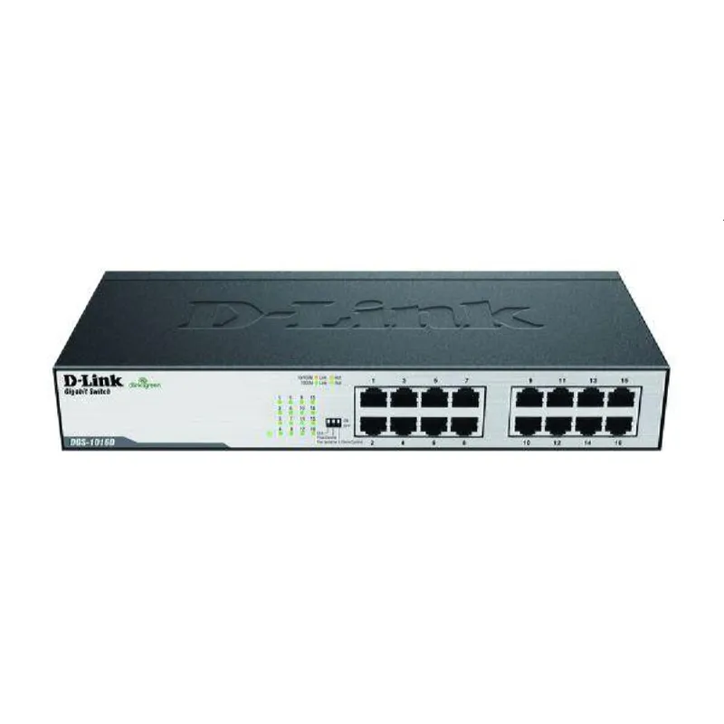 D-LINK 19" Switch unmanaged lüfterlos 16x10/100/1000T DGS-1016DE