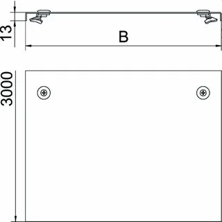 OBO Deckel mit Drehriegel DRL 300 DD 300x3000 – Bild 2