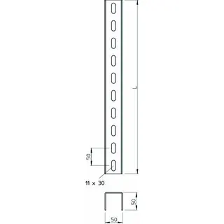 OBO U-Stiel US 5 90 FT 3seitig gelocht – Bild 2