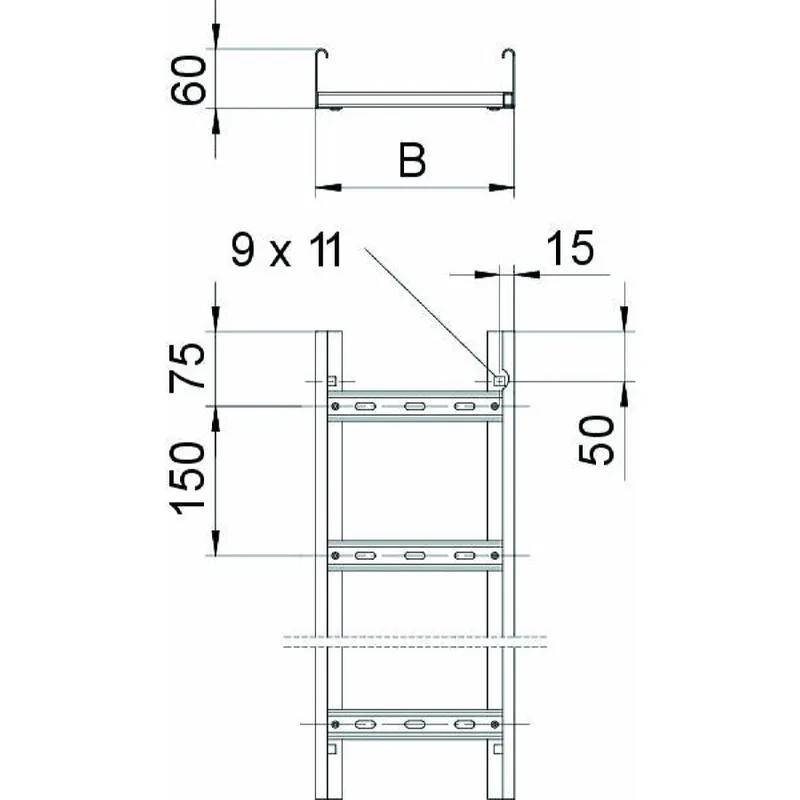 OBO Kabelleiter LG620VSF6000F Sprossenabstand 150