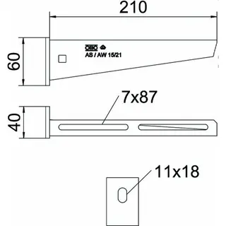 OBO Wand- und Stielausleger AW 15 21 VA4301 B210mm – Bild 2