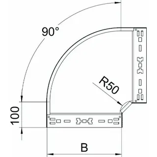 OBO Bogen RBM 90 120 FT 110x200mm tfvz 90Grad – Bild 2
