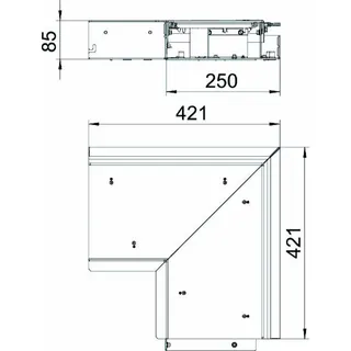 OBO Inneneck OKB IE 25085 ON m. Bürstenl. 421x421x87 – Bild 2
