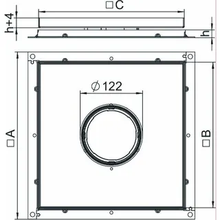 OBO Rahmenkassette RKF3 V2 20 für Tubus 283x283x20 – Bild 2