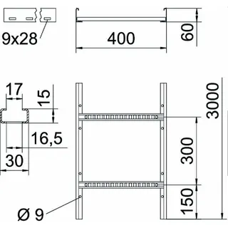 OBO Kabelleiter LCIS 640 3 FS Sproe gelocht – Bild 2