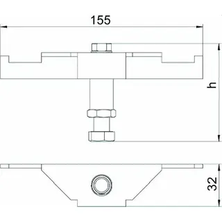 OBO Schwerlaststütze DSSL2 105 f. Unterflurdose 105/140 4St – Bild 2
