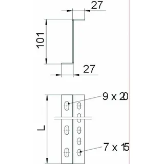 OBO Stützprofil STP Z 1020 FS Z-Form 100x200mm – Bild 2