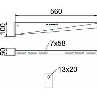 OBO Wand- und Stielausleger AW 30 56 FT B: 560mm tfvz – Bild 2