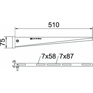OBO Stielausleger AS 15 51 FT f. IS8 B: 510mm tfvz – Bild 2