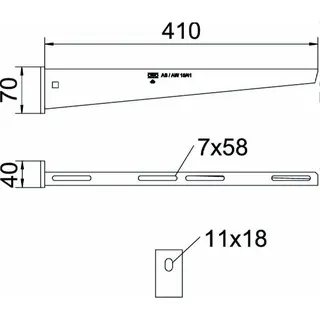 OBO Wand- und Stielausleger AW 15 41 VA4571 Edelstahl L: 410mm – Bild 2