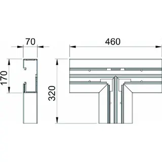 OBO T-Stück GK-T70170LGR lichtgrau 70x170mm – Bild 2