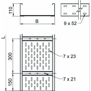 OBO Weitspannkabelrinne WKSG 150 FS 110x500x6000 – Bild 2