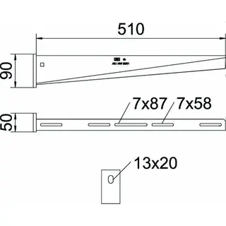 OBO Wand- und Stielausleger AW 30/51 VA4301 B510mm – Bild 2
