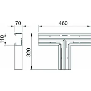 OBO T-Stück GK-T70110 70x110mm cremeweiss – Bild 2