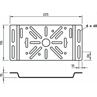 OBO Montageplatte MPFS 225x110mm für Kabelrinne – Bild 2