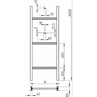 OBO Steigeleiter SLS80C403F mit C40-Sprosse 300x600 – Bild 2