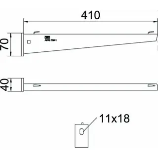 OBO Wand- und Stielausleger AW G 15/41 FT B410mm – Bild 2