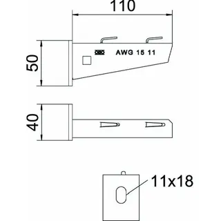 OBO Wand- und Stielausleger AW G 15/11 VA4301 B110mm – Bild 2