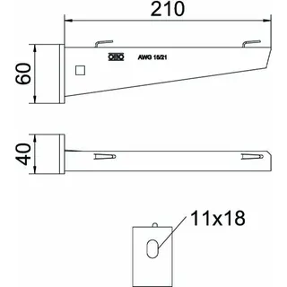 OBO Wand- und Stielausleger AW G 15/21 VA4301 B210mm – Bild 2