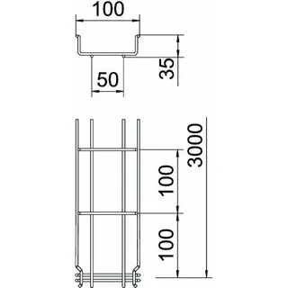 OBO Gitterrinne GRM 35/100 35x100x3000mm VA4301 Edelst. – Bild 2