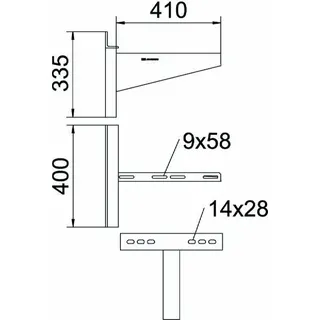 OBO Wand- und Klemmausleger AWSS 41 FT B410mm – Bild 2