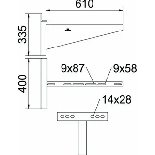OBO Wand- und Klemmausleger AWSS 61 FT B610mm – Bild 2